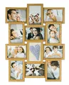 levandeo Bilderrahmen Collage B x H: 45x58cm 12 Fotos 10x15 Eiche MDF Holz fertig montiert Glas