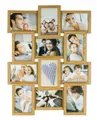Levandeo® Bilderrahmen Collage, levandeo Bilderrahmen Collage 45x58cm 12 Fotos 10x15 Eiche MDF Holz