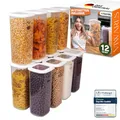 Viwares Vorratsdosen mit Deckel Luftdicht, 12er Vorratsbehälter Set BPA-Frei, Vorratsdose zur Müsli Mehl Aufbewahrung Küche, Praktische Organizer Küche, Frischhaltedosen für Lebensmittelaufbewahrung