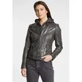 Gipsy by Mauritius Lederjacke Cacey LEGV mit abnehmbarer Kapuze grau S