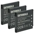EXTENSILO 3x Akku Ersatz für Casio NP-60 für Kamera (600 mAh, 3,7 V, Li-Ion)