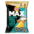 Lay's Max Roasted Onion & Sour Cream Geschmack – Knusprige Kartoffelchips für eine gelungene Party (12 x 110 g) (Verpackungsdesign kann abweichen)