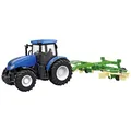 Amewi 22599 RC Traktor mit Kreiselschwader, Licht & Sound, 1:24 RTR inkl. Fernsteuerung, Akku, Ladekabel, Königsblau