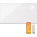 Klarstein Infrarotheizung mit Thermostat, 480W Elektroheizung, Smart Home Bild-Infrarotheizung zur Wandmontage, IR mit App-Steuerung & Erkennung of... - Weiß