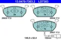 ATE 13.0470-7303.2 Bremsbelagsatz, Scheibenbremse für AUDI SEAT SKODA VW