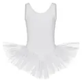tanzmuster Tüllkleid Ballett Tutu Anabelle für Mädchen Ballettkleid aus weicher Baumwolle, ärmellos weiß 140/146