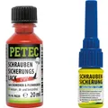 Petec Schraubensicherung blau Mittelfest 5ml + Sicherungslack rot 20ml