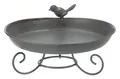 Trixie 55510 Vogeltränke/-Bad zum Hinstellen, Metall, 800 ml/ø 22 cm, grau