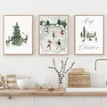 Premium Weihnachten Winter Poster Set 3er Wandbilder Kunst