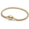 Pandora Charm-Armband Damen-Facettiert mit Herzverschluss Goldfarben goldfarben 17 cm