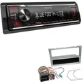 Kenwood KMM-BT209 1-DIN Autoradio Bluetooth USB AUX-In Short Body mit Einbauset für Opel Corsa C 2004-2006 matt chrom