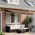 vidaXL Manuelle Gelenkarmmarkise mit LEDs Taupe NEU