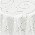 DecoHomeTextil Heimtextilmanufaktur Tischdecke Kringel Circle Tafeldecke Ornamente Damast Tischdecke weiß Rund 160 cm