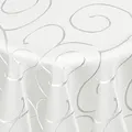DecoHomeTextil Kringel Tischdecke, Rund 160 cm Weiß, schwere Qualtität, glänzend, Damast Tafeldecke