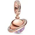 Pandora Kettenanhänger Charm- Planet Saturn Roségoldfarben goldfarben|rosa