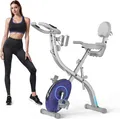 MERACH Fitnessbike Neu 4-in-1 Heimtrainer Fahrrad Klappbar, Extra Bequem & Leise, (mit 16 stufiger magnetischer Widerstand, Tabletständer, 1-tlg., Fahrrad Senioren mit LCD Monitor, Pulsmessung, Kompatibel mit Kinomap), Indoor Bike, Fitnessbikes, bis 136kg Belastbar Hometrainer Fahrrad