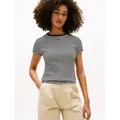 Tommy Jeans Kurzarmshirt TJW ESSENTIAL RIB SHORT SLEEVE EXT Baumwollmischung in gerippter Struktur, Slim Fit schwarz XXXL (46)