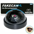 FAKECAM Attrappe Dummy Überwachungskamera Innen & Außen blinkende LED 360° Dome