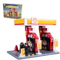 JAMARA 402858 CADA Shell Tankstelle Bricks, für Kinder Technik Spielzeug ab 8 Jahre, Geschenkidee für Kids, Klemmbausteine Set, Fördert Feinmotorik und technisches Verständnis