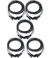 5er Set Pronomic Stage IECD-2.5 DMX Hybridkabel C/DMX (Kombi-Kabel für Stromversorgung und DMX-Signal, Länge: 2,5 m) Schwarz