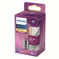 Philips LED Classic E27 Lampe, 40 W, Tropfenform, klar, warmweiß, Weiß