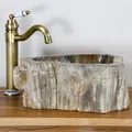 Fossiles Holz Waschbecken Sina innen poliert Beige