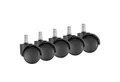 Amstyle Möbelrolle 5er Set gebremste Bürostuhlrollen 50mm für Teppichboden Weichbodenroll, (5er Set gebremste Rollen Bürostuhl Schwarz, Set besteht aus 5 Rollen), Ø 50mm Drehstuhlrollen Stift 11mm