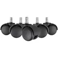 AMSTYLE 5er Set gebremste Bürostuhlrollen 50mm für Teppichboden Weichbodenrollen
