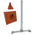 PremiumX Dachsparrenhalter SOLID X85-48 galvanisch verzinkt SAT Dach Halterung mit ALU Dachziegel Manschette SET ROT