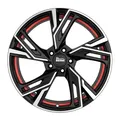 1x MAM WHEELS MAM RS5 black front polished red inside 7.0Jx16 5x120 ET35