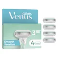 Gillette Venus Smooth Sensitive Rasierklingen Damen, 4 Original Ersatzklingen für Damenrasierer mit 3 Klingen Für Eine Gründliche Rasur