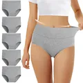 Unterhosen Damen Baumwolle Hohe Taille 5er Pack Stretch Atmungsaktiv Panties ...