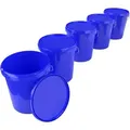 5x Eimer Mit Deckel Kunststoff Leereimer Griff 15,9l Lebensmittelecht Blau