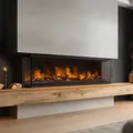muenkel design wall fire electronic PRO FLR 1670 [Opti-myst Elektrokamineinsatz Wandeinbau]: Glasscheibe links + rechts - Dekoholz Dimplex - Mit Heizung - Wasserleitung