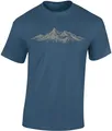 Baddery Wander T-Shirt Herren - „Alpengipfel“ (Denim Blue L)