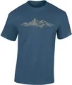 Baddery Print-Shirt Wander T-Shirt: "Alpengipfel" - Kletter T-Shirt für Wanderfreunde, hochwertiger Siebdruck, auch Übergrößen, aus Baumwolle