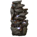 AcquaArte Gartenbrunnen Wasserfall BONORVA, Komplettset mit LED-Beleuchtung, Pumpe und Anschlussmaterial