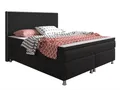inter Boxspringbett King Size Webstoff mit 7 Zonen Taschenfederkernmatratze und Topper (180x200 cm, Schwarz mit 7 Zonen Taschenfederkernmatratzen und Topper), Taschenfederkern-Komfort, gepolstertes Kopfteil, inklusive Matratzen