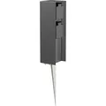 ledscom.de Garten-Steckdosen-Säule POMI mit Erdspieß für außen, IP44, 2-fach, anthrazit, eckig, 23cm