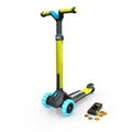 BERG Nexo Kinderroller Kinderscooter faltbar ab 2 Jahre | Höhenverstellbarer Tretroller Scooter mit Magnet Deck | Dreirad Roller für Kinder Jungen & Mädchen, bis 12 Jahre | Farbe: Limette