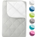 Microfaser Sommer Steppbett 200x200 weiß & wollweiß / OEKO-TEX / kochfest 95° / Leichtsteppbett für heiße Tage / ohne Bezug verwendbar - Weiß