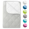 wometo Microfaser Sommer Steppbett Wende-Design 200x200 OekoTex - weiß Kochfest 95° Sommerbettdecke für Camping und heiße Tage - ohne Bezug verwendbar - als Tagesdecke verwendbar