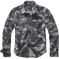 Brandit Vintage Longsleeve Hemd, schwarz-grau, Größe S für Männer