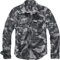 Brandit Vintage Shirt Long Sleeve, Farbe: Grey camo, Größe: S