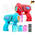 Seifenblasenpistole Kinder 2 Stück Blau Rot mit Lösung 130 ml
