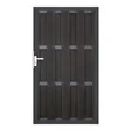 Groja WPC Fertigzaun Tor 100x180cm gerillt anthrazit - Anthrazit AusfĂĽhrung: DIN rechts 4250260969425