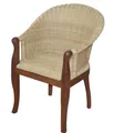 Rattan-Sessel beige/braun Esszimmersessel Küchenstuhl Esszimmerstuhl Speisesesse