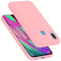 Cadorabo Hülle kompatibel mit Samsung Galaxy A40 Hülle Silikon Handyhülle für Galaxy A40 Case aus flüssigem Silikon- Kratzfeste und stoßfeste dünne TPU Schutzhülle - Liquid PINK