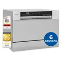 Exquisit Tischgeschirrspüler, 55cm breit, klein, ECO-Modus, GSP5206-030D silber