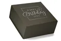 Premium Geschenkbox Geburtstag, Geschenkkarton, Magnetbox, Magnetfaltbox, Geschenkverpackung für Geburtstag mit Schriftzug, 22x22x10cm, Taupe matt mit Silber